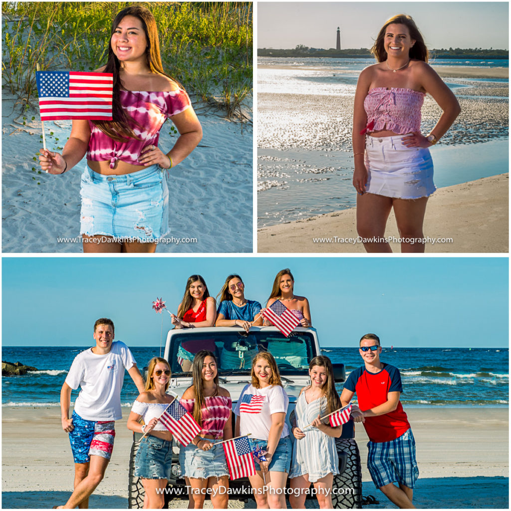 jeep at the beach, High School seniors with jeep, 4th of July