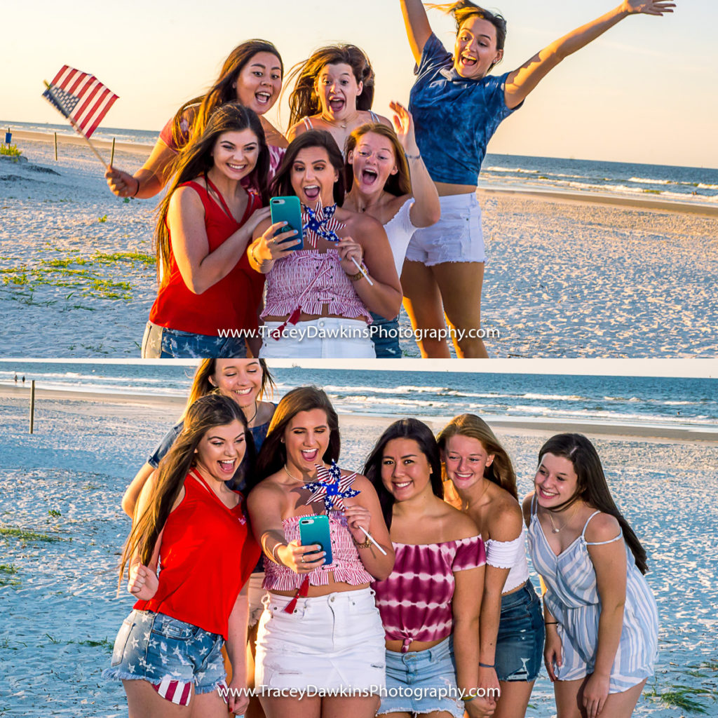 laughing with friends, selfies with friends, fun times at the beach, new smyrna beach